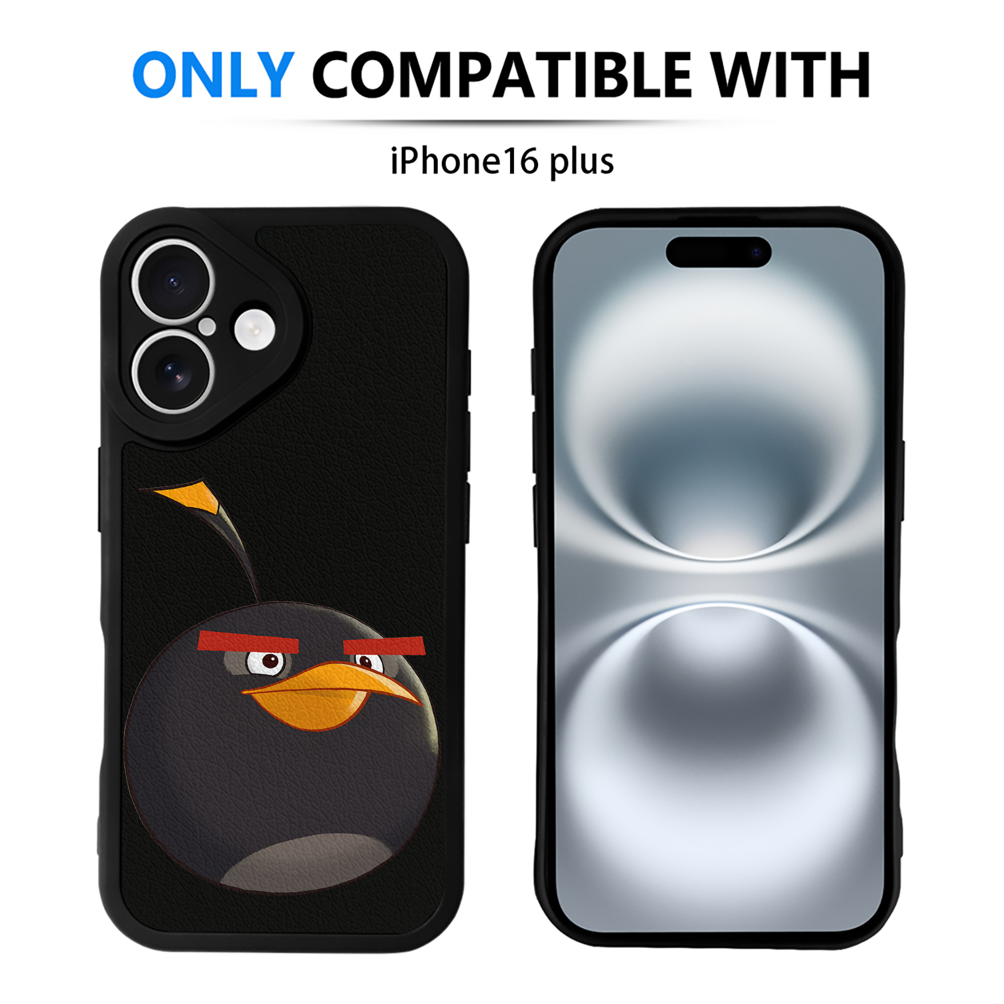 （画像用） Angry Birds アングリーバード 【iPhone 16シリーズ対応】シリコンスマホケース（レザー調） 材質：シリコン